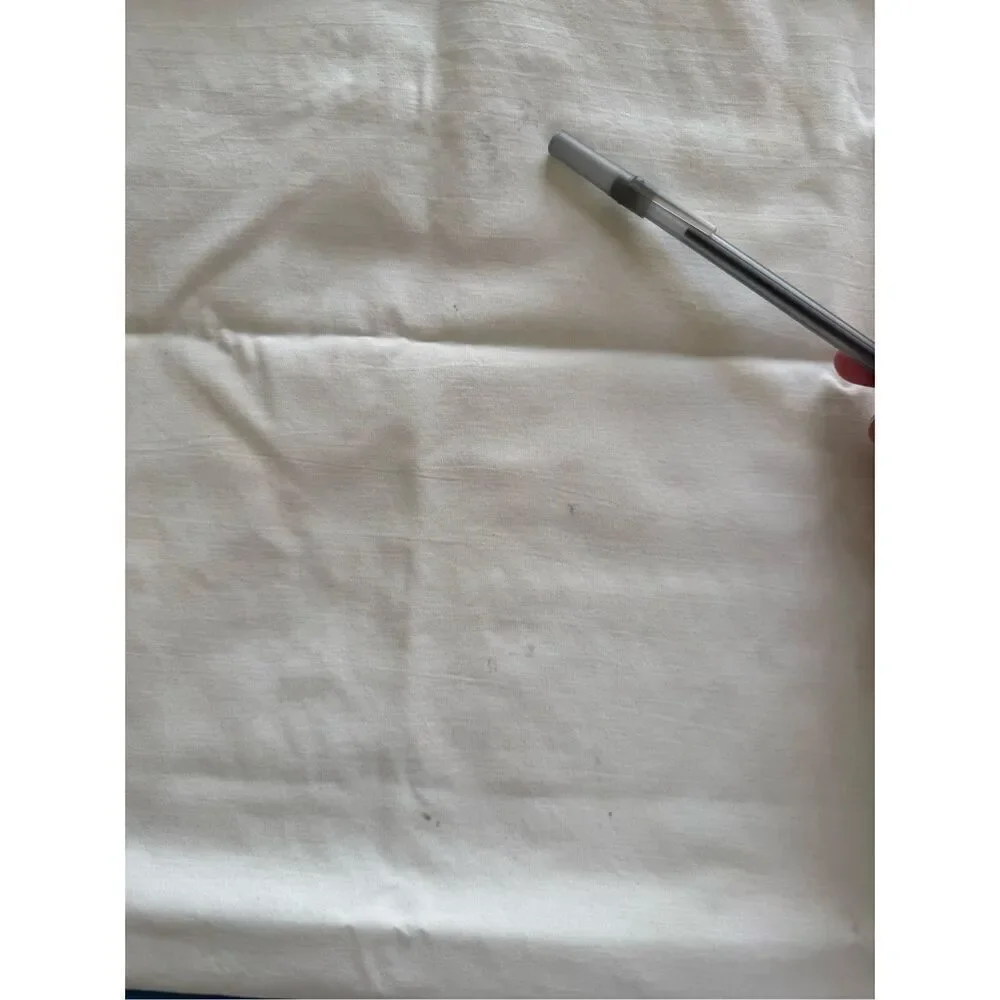 Pillowcase cream heart embroidery scalloped 1 single long vintage